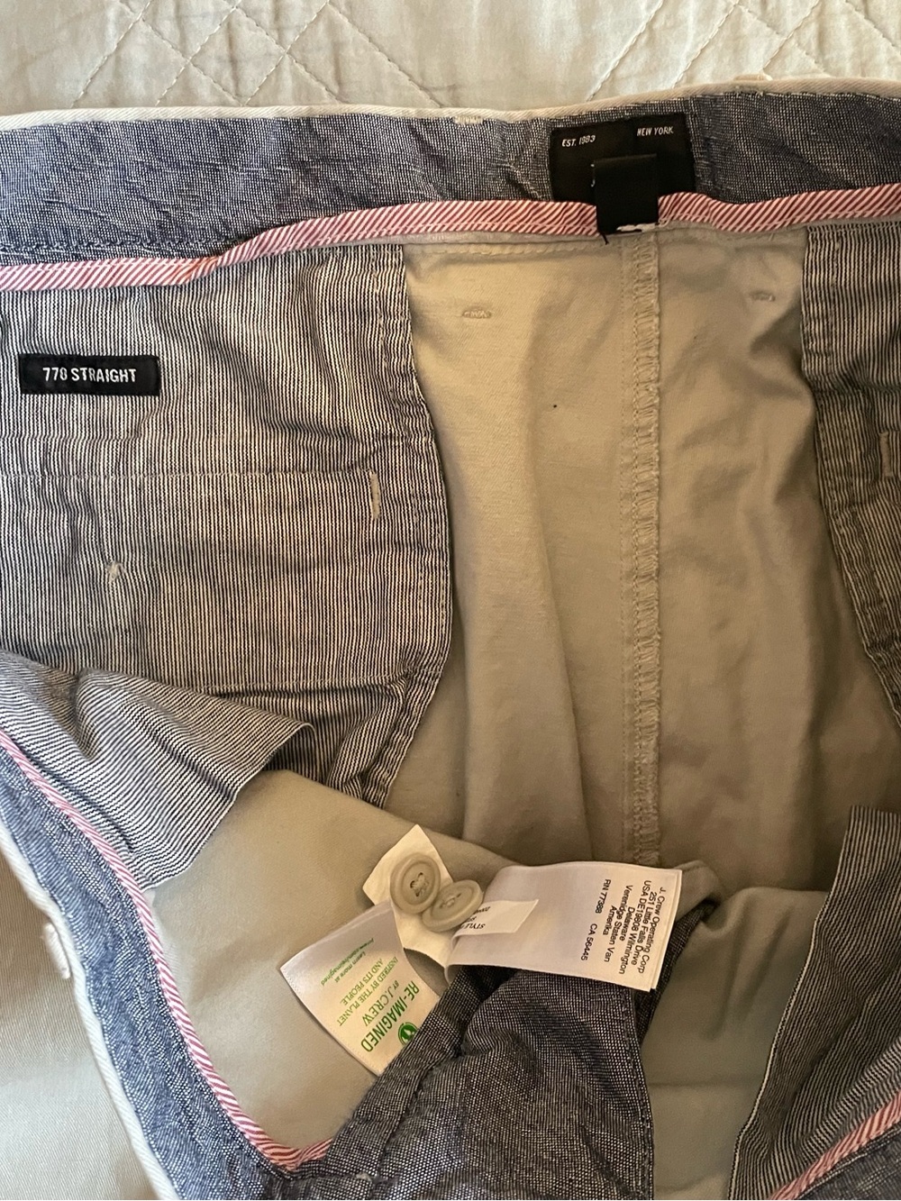J. Crew 770M Straight-fit stretch chino pant in Jet Gray Size 36 $98 AR886 - Picture 8 of 9